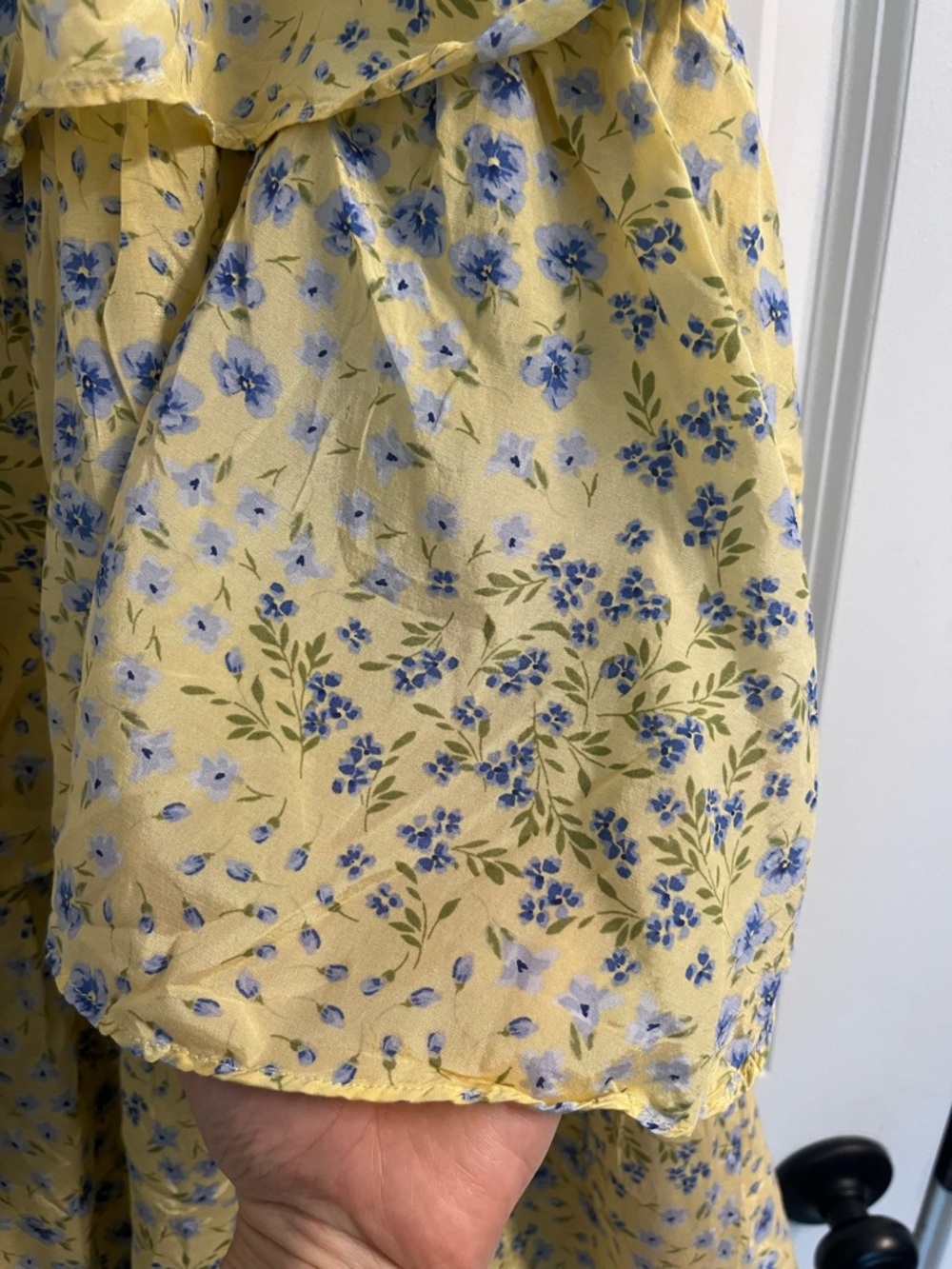 Abercrombie & Fitch Yellow Blue Floral Tiered Maxi Midi Skirt Size M - Picture 3 of 5